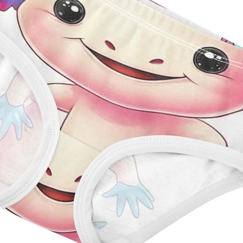 Cute Cartoon Axolotl Cute Panties Girl Toddler Underwear Custom Cotton Fun Print Kids Briefs Undies 2t4