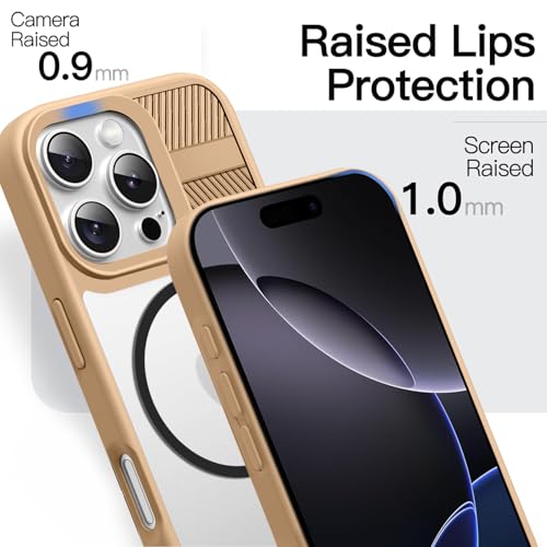 Image of KARWAN️ Magnetic Clear Back Case Cover for iPhone 16 Pro Max (6.9-Inch-) |Acrylic Transparent Slim | Shockproof iPhone 16 Pro Max Mobile Phone Back Cover [Clear Back] [TPU + Pc] [Brown]