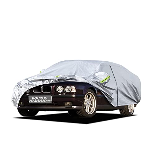 Image of Kaugung 6 Layers Car Cover Custom Fit BMW M5 E34(1988-1994), Waterproof All Weather for Automobiles, Sun Rain Dust Snow Protection. (Ships from US Warehouse)