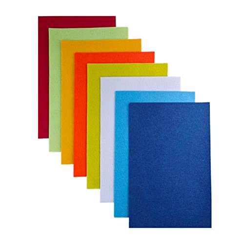Image of Jtnohx Stiff Felt, 2mm Thick Felt Sheets for Crafts, 8 inchx12 inch Hard Felt Fabric Squares 8Pcs for DIY Projects (Yellow Orange Series)