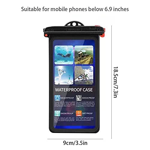 Faruxue Capa de celular transparente à prova d'água, bolsa impermeável IPX8, bolsa seca com cordão