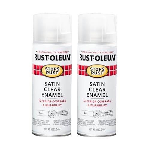 Image of Rust-Oleum 285092 Stops Rust Spray Paint, 12 oz, Satin Clear, 2 Pack