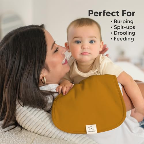 Image of Organic Burp Cloths Baby Boy & Girl - 5-Pack Super Absorbent Cotton Burping Cloths for Babies, Soft & Plush Newborn Spit Up Rags, Infant Towels for Milk Spit Up, Unisex, Large 21 inch x 10 inch (Phase)