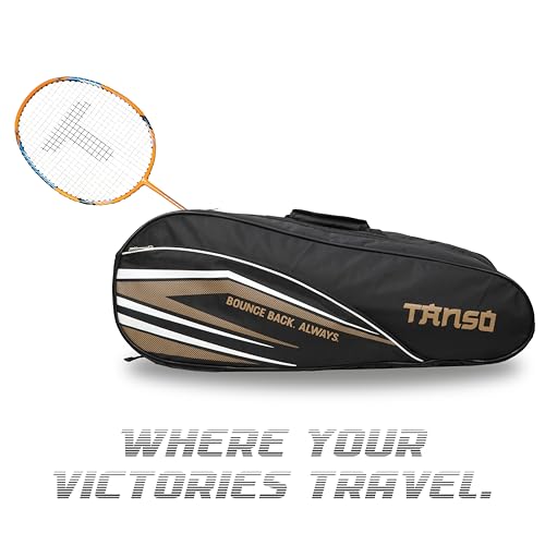 Image of TANSO T-Blast Badminton Kit Bag | Spacious Racket Bag with Two Large Compartments and Separate Shoe Compartment | Front Zipper Pocket and Adjustable Straps