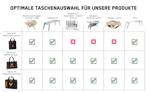 Tasche für FENNEK 2.0 | Zubehör für den mobilen und steckbaren Holzkohle-Grill aus Edelstahl für Camping, Trekking, Vanlife, Garten und Outdoor Grill-Spaß