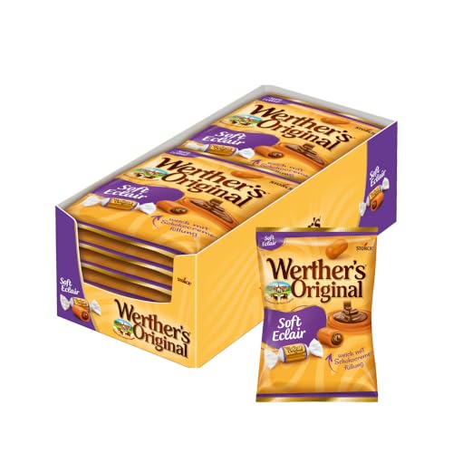Werthers Original Soft Eclair 12 x 180 g Weiche Karamelltoffees mit leckerer Schokoladen-Cremefüllung Einzeln verpackte Toffees