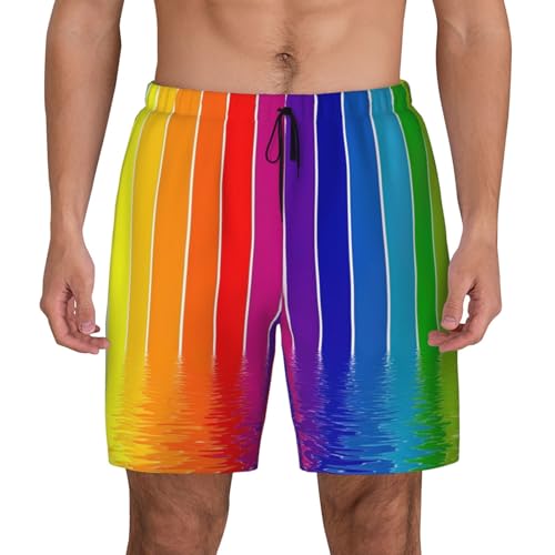 Short de bain pour homme anti-irritation léger à rayures colorées
