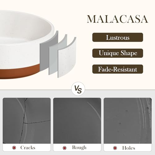 MALACASA Dog Bowls, Ceramic Dog Food and Water Bowls for Large Size Dogs, 6 Cups Capacity Pet Bowl for Large Dogs.1-Pack (L-6 Cups) - Image 4