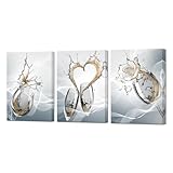 Artmyharbor Gold Grey Wine Wall Decor 3 Pieces Kitchen Pictures Wine Bar Decor for Dining Room Restaurant 12X16inches
