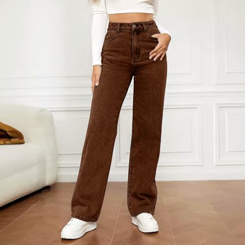 High Waisted Jeans for Women Baggy Fashion Straight Leg Denim Pants 2025 Casual Loose High Waist Jeans Trousers2