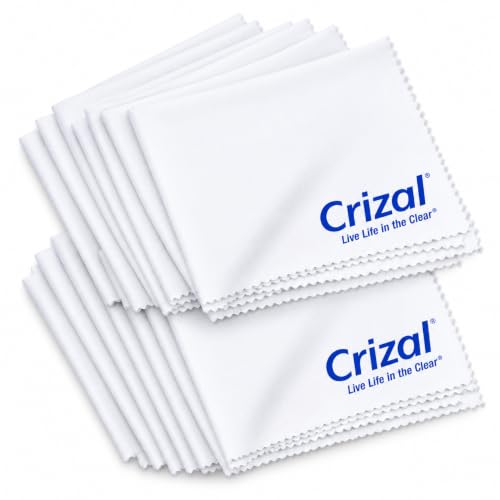Crizal&reg; Eyeglass Cleaning Cloths &ndash; 12 Pack | Premium Microfiber Lens Cleaning Cloths | Designed...