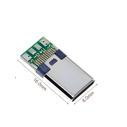 Image of USB 3.1 Type-C 4 PIN Solder Type Male Connector Breakout Board Fully Tested (Pack of 5)