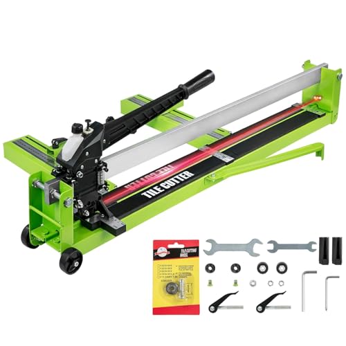 800mm/1000mm/1200mm Manual Tile Cutter for Ceramic and Porcelain with Laser Guide Durable All-Steel Frame Includes Bonus Spare Cutter Wheels Ideal Hand Tool for Tile Cutting (1000mm - 39.37 Inches)