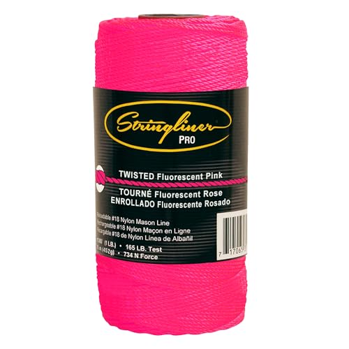 35709 Mason’s Line Replacement Rolls – 1 Lb. #18 Construction Replacement Roll Twisted FL Pink 1080'. (1 Pack) miniatura 1
