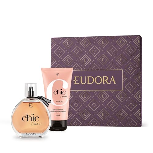 Eudora kit Presente Chic Chérie: Desodorante Colônia 95ml + Loção Corporal 150ml + Sacola M