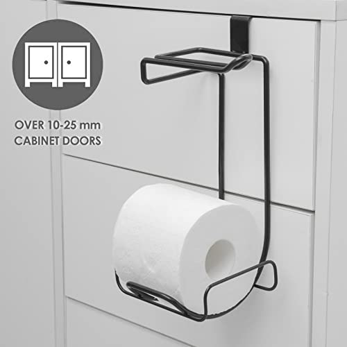 Linkidea Over The Tank Toliet Paper Holder, 2 Rolls Toliet Tissue Paper Dispenser For Bathroom, Iron Hanging Tissue Paper Storage (Black) #TOP4