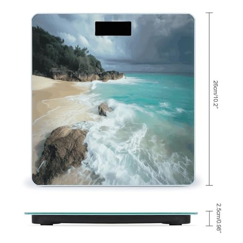 Báscula digital de baño Serene Coastal 26x26 cm vidrio templado miniatura 2