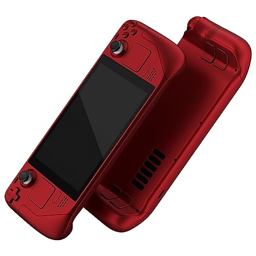 Image of eXtremeRate DIY Full Set Shell with Buttons for Steam Deck LCD, Custom Faceplate Back Plate Replacement Shell for Steam Deck LCD - Scarlet Red [Console NOT Included]