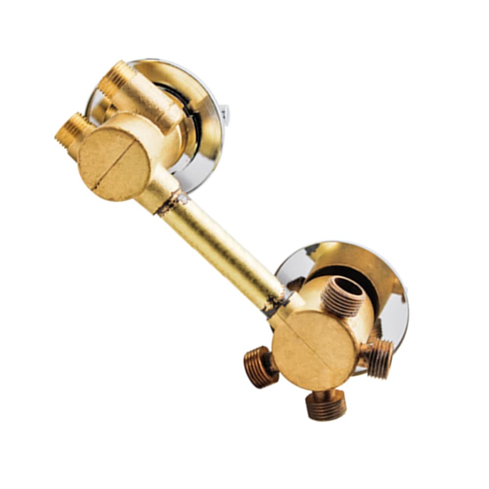 ZYCHSJXA Upgraded 4-Way Brass Shower Valve Mixer, Thermostatic Faucet with G1/2 Diverter, Dual Handle Control, Thickened Cartridge for Cabin, 14.5cm Output
