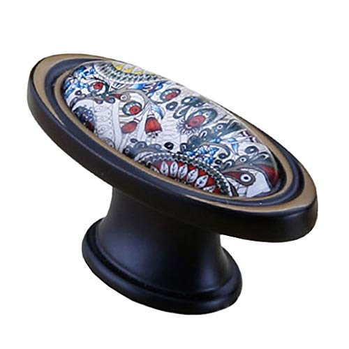 Puxador de armário de cerâmica vintage Baoblaze - N 55,7 mm - M 55,7 mm