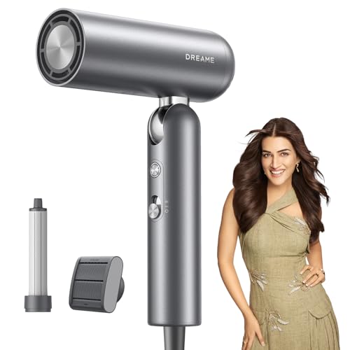Image of Dreame Pocket High-Speed ​​Hair Dryer, 3 Foldable Shapes, 300g, 110,000rpm Motor, 300 Million Negative Ions Per Cm, 57C Constant Temperature, 40 Second Drying, Gray