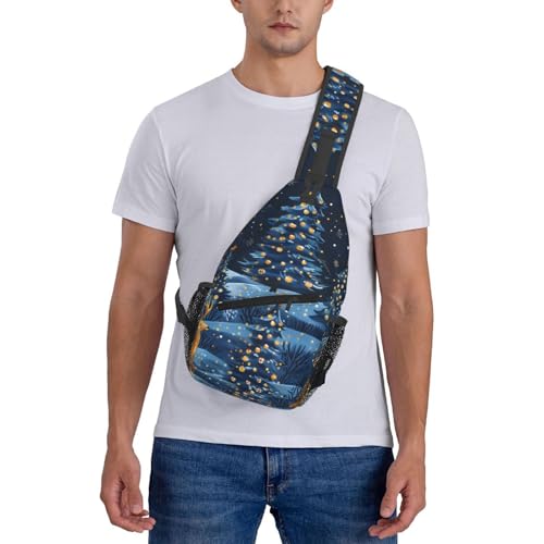 Mochila sling unisex para viaje ligera ajustable con estampado ciervo miniatura 7