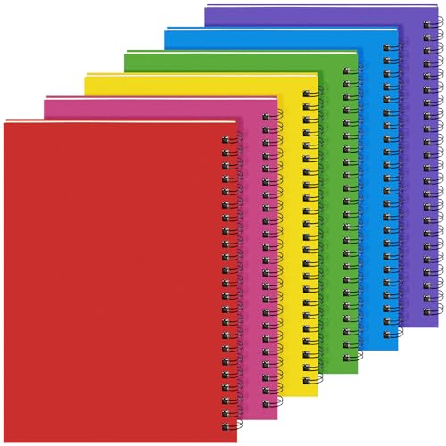 Image of Yahenda 6 Pcs Spiral Notebooks,1 Subject,Wide Ruled, Mixed Colors