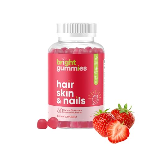 Hair Growth Gummies with Biotin 5000mcg + Vitamins C, E & Zinc - Helps Prevent Hair Thinning & Loss - Stronger Hair, Skin & Nails - Vegan, Non-GMO - 60 Strawberry Gummies for Women & Men