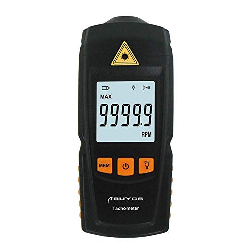 Digital Tachometer RPM Meter, Abuycs Handheld Non-Contact LCD Display Digital Laser Tachometer Tach Test Meter Motor Speed Gauge Tester 0-50℃, 2.5 to 99,999 RPM Cover