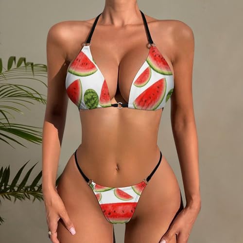 Women's Girls Two Pieces Bikini Sets High Waist Bra Sets2