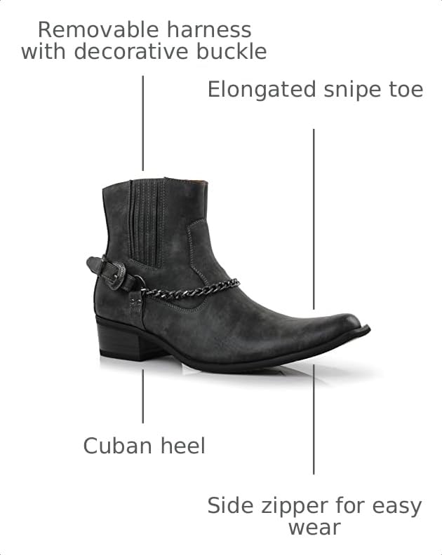 Image of Ferro Aldo Men's Western Boot Collection | Casual & Dress Ankle Boots in Cowboy, Chelsea, & Biker Styles for Men