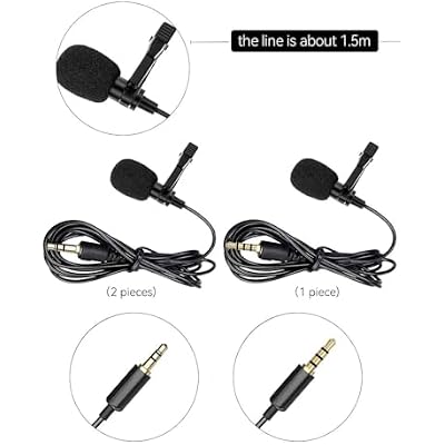Lavalier Clip on Microphone, Portable Lav Mic for Android Smartphone Camera Podcast Laptop, Hands Free Recording Mic for YouTube,Interview,Video (3 Packs)