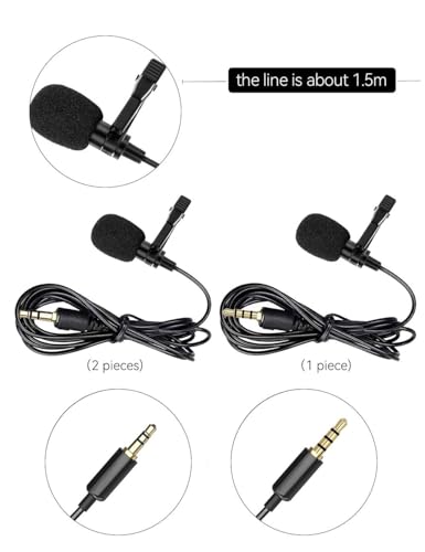 Lavalier Clip on Microphone, Portable Lav Mic for Android Smartphone Camera Podcast Laptop, Hands Free Recording Mic for YouTube,Interview,Video (3 Packs) - Image 2