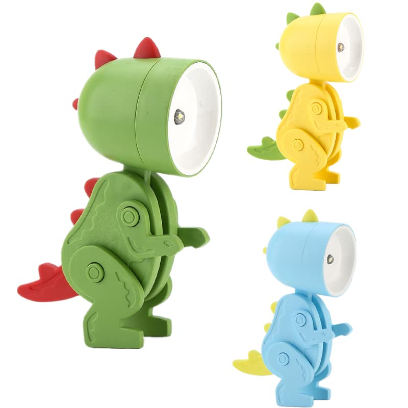 Mini Table Lamp Dog LED Desk Lamp Cute Small Phone Holder Dinosaur Night Light Animal Adjustable Cartoon Table Reading Lamp Gift for Students Children (Dinosaur, 3 Pieces)