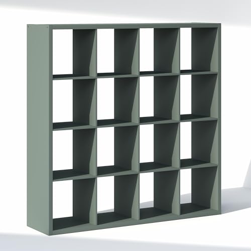 Image of Furinno Cubic Extra Thick 16-Cube Closet Organizers and Storage, Sage Green | 14.6 x 58 x 58 in, Open Shelf Closet Storage, Closet Organizer, for Wardrobe, Bedroom, Living Room