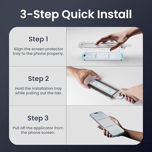 Image of CASEGEAR Impact Pro Screen Protector Compatible With iPhone Air | Unbreakable Protection | Complete Coverage Tempered Glass | Easy Installation Kit