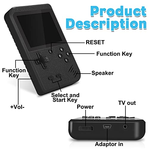 Fivejoy-Negro-o-Rojo-Consola-de-Juegos-Portatil-Consola-Retro-Juegos-Clasicos-Juegos-Electronicos-Portatiles-Soporte-TV-Juegos-Portatiles-y-Dos-Jugadores