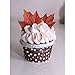 GEORLD Edible Fall Leaves Set of 48 Cake Decorations, Autumn Cupcake Topper 2 Colors
