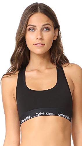 Calvin Klein Modern Cotton Unlined Wireless Bralette, Black Waistband, Small
