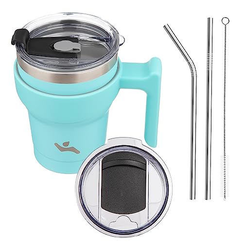 Image of Konokyo 10 oz Tumbler with Handle and Straw, Insulated Travel Mug