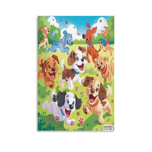 Pintura poster de perro en lienzo para renovar paredes vacias de salon