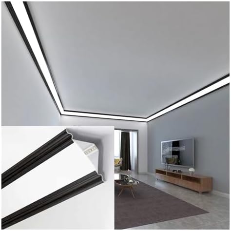 Aluminum LED Light Channel, 10m/32.8ft Mounted LED Strip for Bathroom, Cabinet, Corridor, Bookshelf, Ceiling & Wall Crown Molding Lighting.