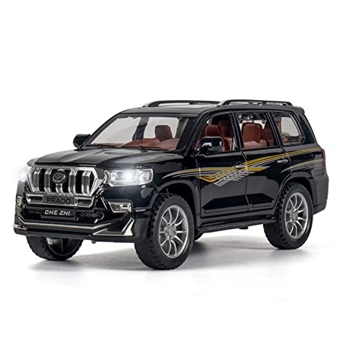 Image of Model 1:24 Prado Model Alloy Metal Pull Back Die-cast Car Openable Doors with Sound and Light Vehicle Car Toy for Kids - Multicolor