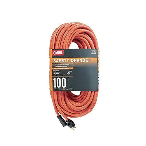 Carol 100-Foot Safety Orange Outdoor Extension Cord 14/3 SJTW