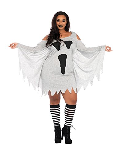 Leg Avenue Womens Casual Jersey Shirt Dress Grey Ghost 3X / 4X