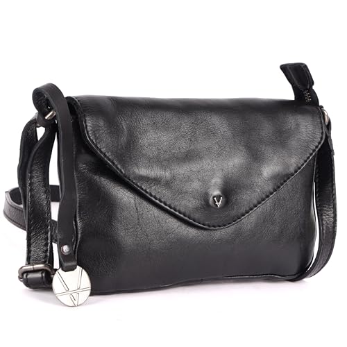 Genuine Italian Leather Small Crossbody Sling Bag RFID Protected Trendy Casual Office with Adjustable Strap