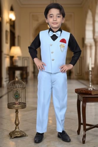 Image of 3-Piece Shirt, Trouser, Waistcoat with Bow-Tie Boy's Suit Set for Party, Wedding, Birthday VC405