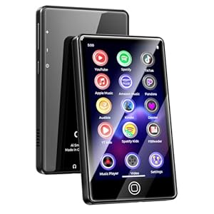 128GB MP3 Player with Bluetooth and WiFi, Android 14, 4GB RAM Portable HiFi Lossless, MP3 & MP4 Player for Kids with 4″ Touchscreen, Music Player with Spotify, Amazon Music, Pandora, Play Store, Black