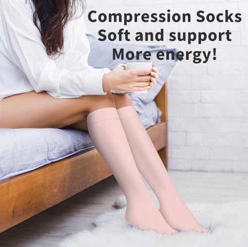 Image of COOLOVER Copper Compression Socks for Women and Men(6 Pairs)-Best Support for Running, Athletic, Nursing, Travel
