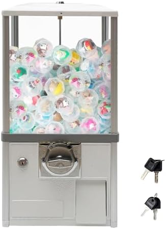 Commercial Coin-Operated Capsule Vending Machine - Gumball Dispenser for 1.77-1.97" Balls, Twister Ball Toy & Candy, Secure Lock with 4 Keys, Green Color